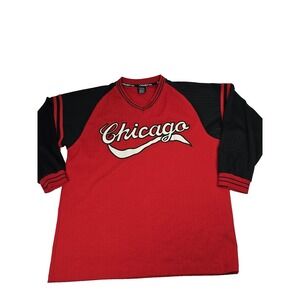 Chicago Baseball Jersey Shirt Mens‎ XL Red Black Sports Vintage Trust USA MLB